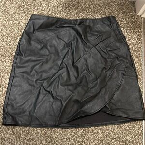 Black leather skirt